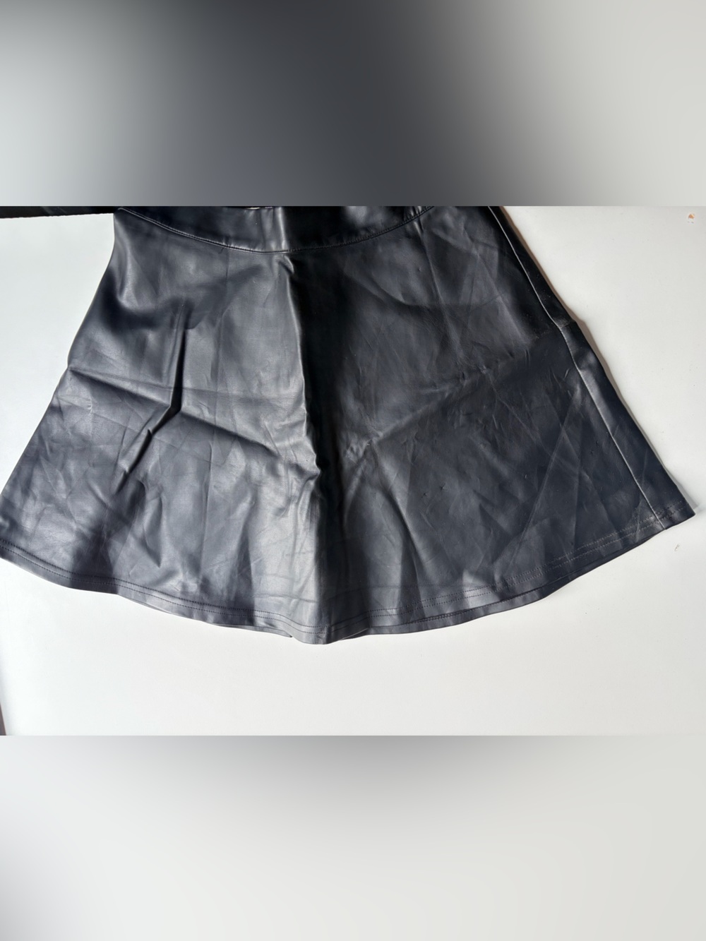 Forever 21 Black Faux Leather Mini Flared Skirt